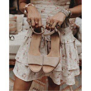 💕SOLUDOS💕 Capri Mid Heel Sandal ~ Sand Light Beige Neutral Espadrille 11 NWT